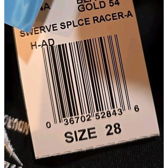 TYR The Finals Swerve Gold/black Splice Racer Briefs, Men Boy Size 28, NEW - Picture 3 of 3